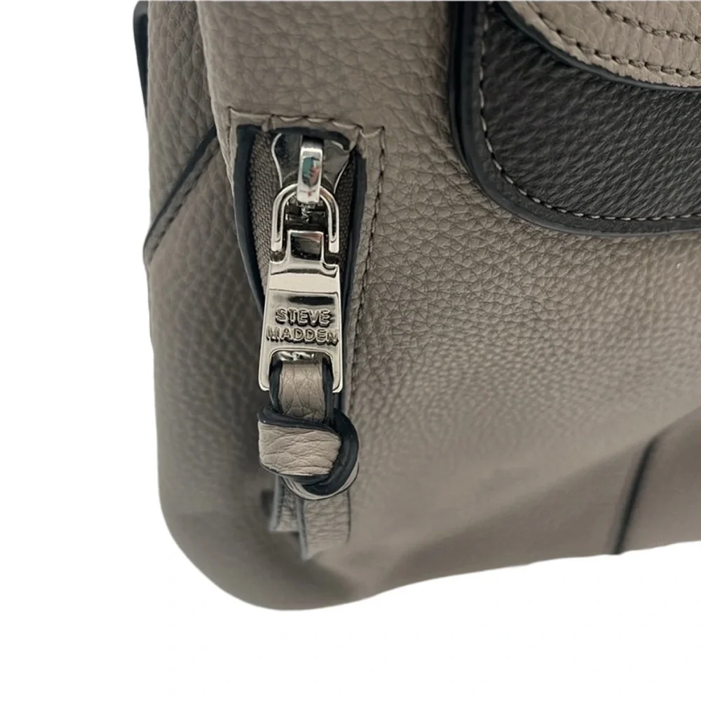 Steve Madden Grey Faux Leather Backpack Purse BLEMISH